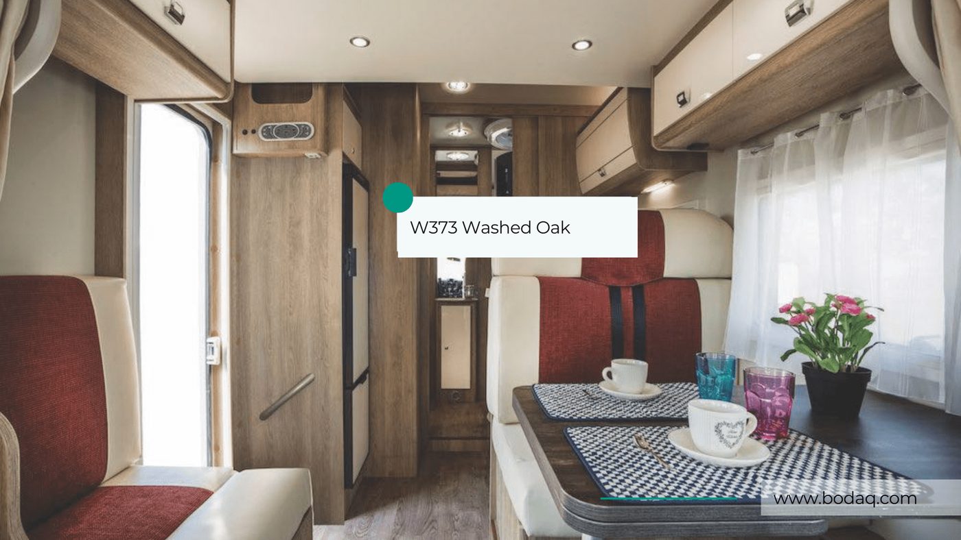 RV interior refinished with architectural surface films